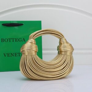 Bottega Noodle Knot Leather Gold Bag