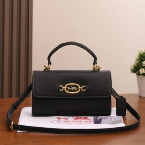 Coach Harlow Top Handle Bag High Premium AAA Ori Leather Black