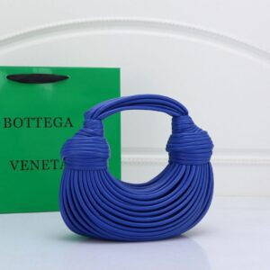 Bottega Noodle Knot Leather Blue Bag