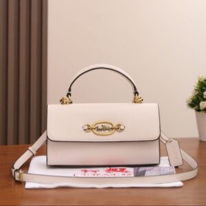Coach Harlow Top Handle Bag High Premium AAA Ori Leather Beige