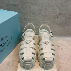 Prada Monolith Foam Rubber Sendal heels 6cm White