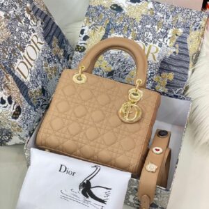 Dior Lady Strap Badges Lambskin Dark Khaki