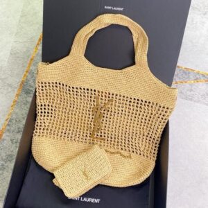 YSL Icare Maxi Shopping Bag Raffia