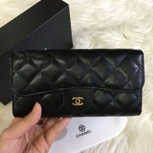 Chanel Classic Caviar Long Flap Wallet with Box Premium Mirror Quality