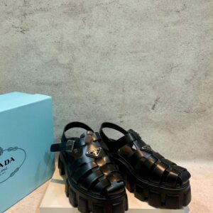 Prada Monolith Foam Rubber Sendal heels 6cm Black