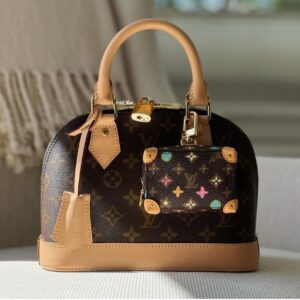 PO LV Alma Bag sz 25 Monogram with Craggy Trunk Bag Charm