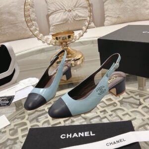 Chanel Shoes heels 4.5cm Denim Blue