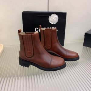 Chanel Boots Logo PO Brown