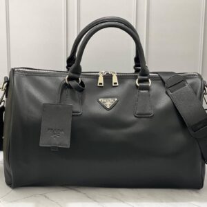 Prada Travel Bag Epsom Black Leather