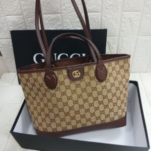 Gucci Tote Vintage Kanvas Brown