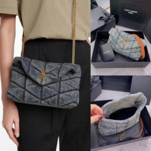 YSL Lou Toy Puffer Denim