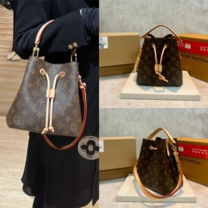 LV Neonoe BB Monogram  Kulit Asli (Serep Air) DOUBLE BOX