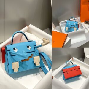 Hermes Kelly Doll Light Blue