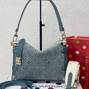 LV Side Trunk Denim Emboss Timbul
