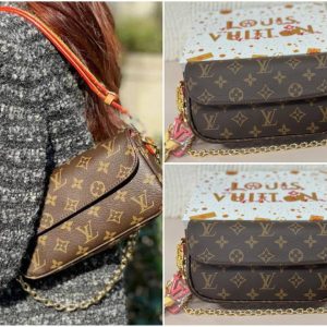 LV Ivy Wallet on Chain Kulit Asli + Bag Charm MIRROR DOUBLE BOX 🤎