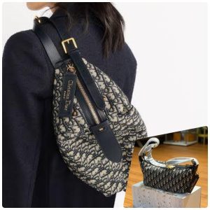 CHRISTIAN DIOR D-Journey Bag in Blue Oblique Jacquard