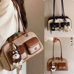 Chio’2nd Puppy Cold Double Pocket Leather Bag