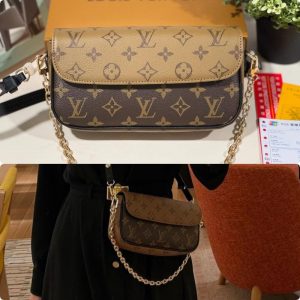 LV Ivy Wallet on Chain in Reverse Monogram GOOD QUALITY 🤎