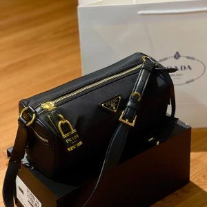 ﻿PRADA Re-Nylon Leather Shoulder Bag with Padlock ♥️