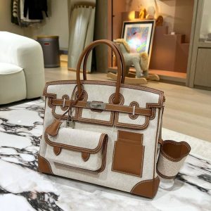 HERMES Birkin Cargo B35 in Swift Leather Bag PHW🤎