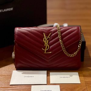 SAINT LAURENT Wallet On Chain 22 in Caviar Leather Bag