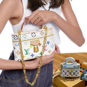 LV X TM Vanity Chain Pouch Multicolours Genuine Leather KULAS Mirror Quality