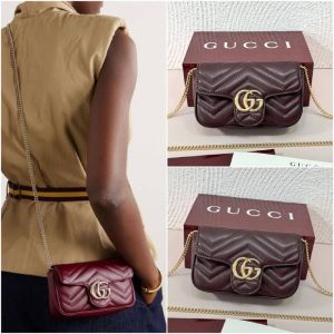 Gucci Marmont Super Mini Dark Red Wine 🤎