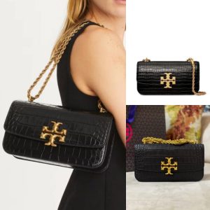TORY BURCH Eleanor in Leather Exotic Shoulder Bag Authentic FO
