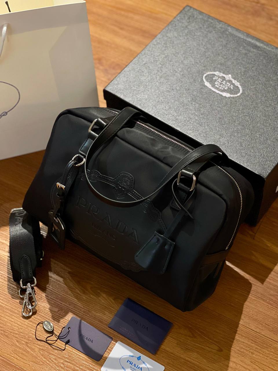 PRADA Tessuto Canapa Logo