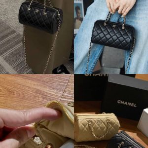 CHANEL Chain Handle Mini Bowling in Caviar Leather Bag