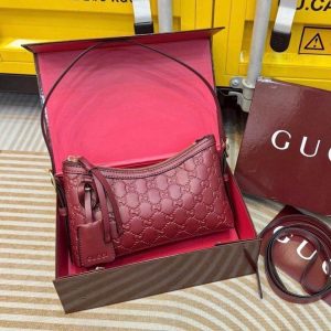 Gucci Emblem Shoulder Small Embossed Leather