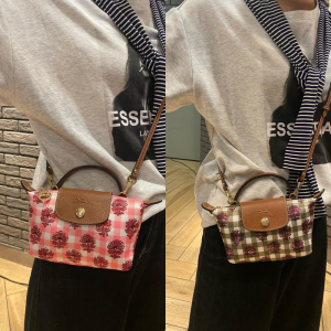 LC Le Pliage Pouch Blush & Artichoke XS