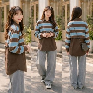 Kemeja Set Rompi Balenciaga 🤎