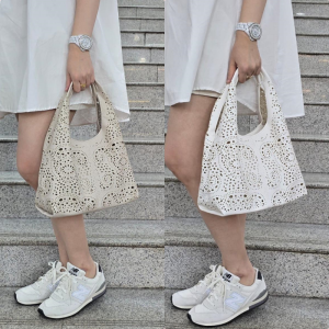 Fashion Hobo Perforated Bag in Bag Leather Small 🎀