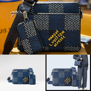 LV TRIO MESSENGER in Damier Blue Navy Bag