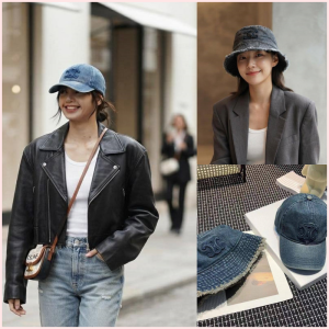 Bucket Hat and Topi Pet Baseball Celine Denim