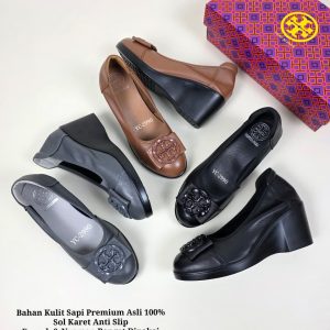 TORY BURCH Leather Logo Wedge 7cm