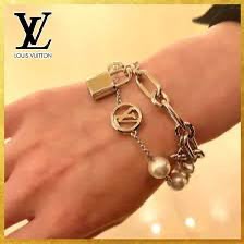 Gelang LV Faux Pearl mix Chain vvip top mirror
