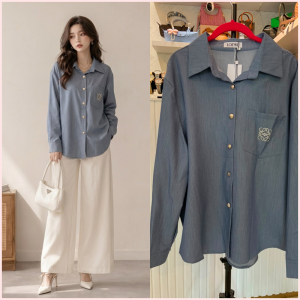 Kemeja Loewe Katun Denim 🤍✨
