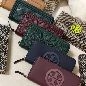 TORY BURCH Long Zipper Wallet Leather 🤎✨