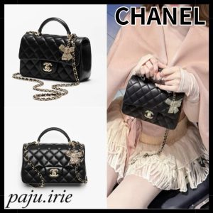 Chanel Mini Bag Lambskin Top Handle with Rhinestone ♥️✨